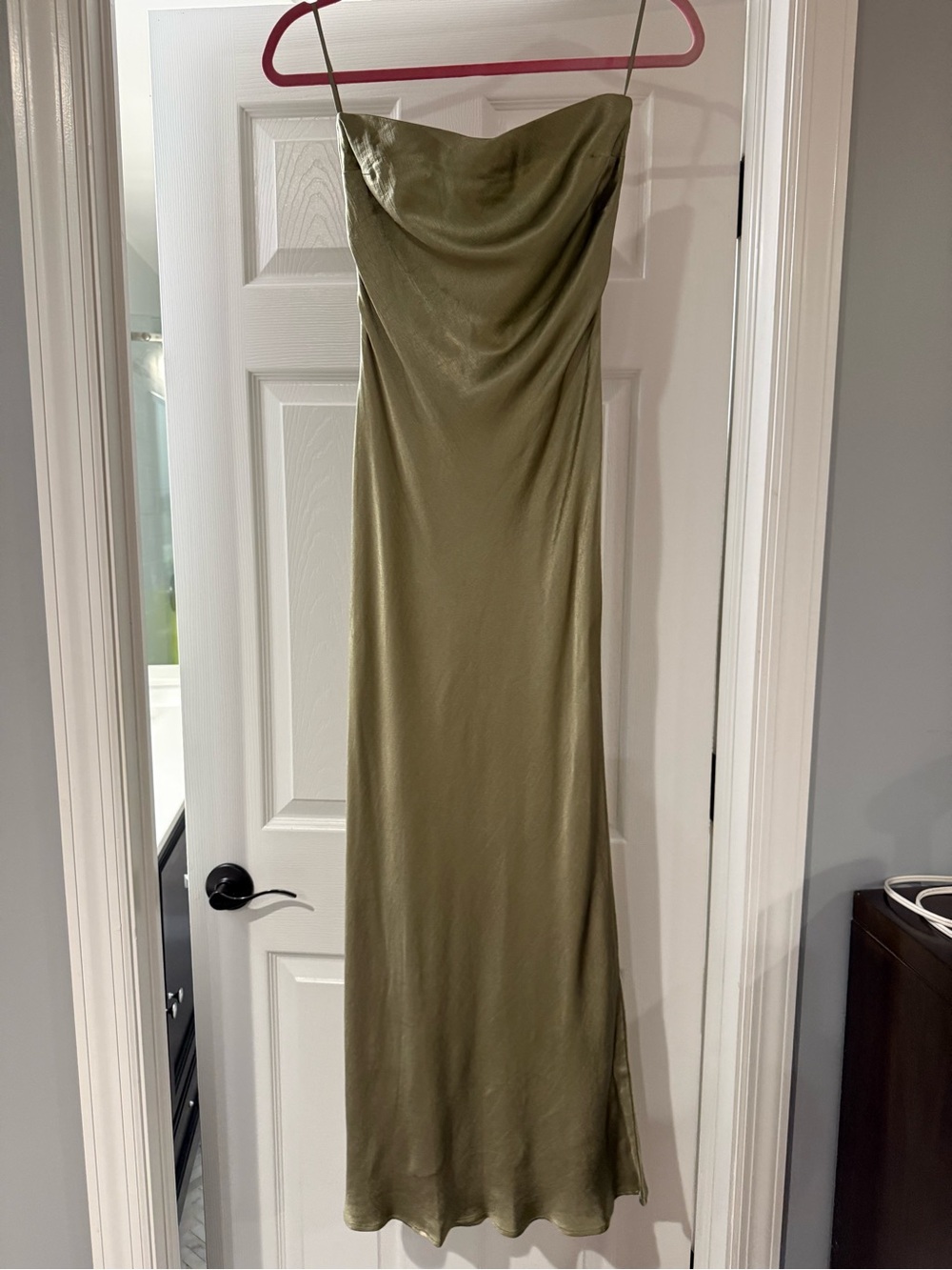 Bec + Bridge Olive Slip Satin Maxi Dress